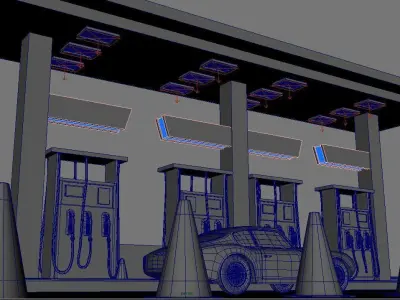 fuelStation 3D model