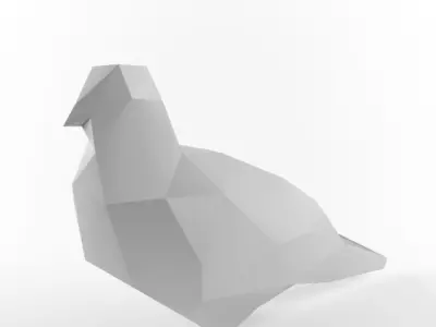 Low Poly Bird Pigeon Dove Turtledove Low-poly 3D model