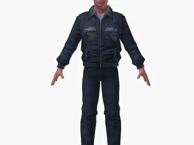 Policeman police officer in uniform Low-poly 3D model