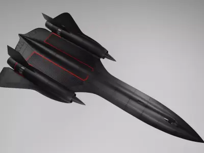 SR-71X fighter jet Low-poly 3D model