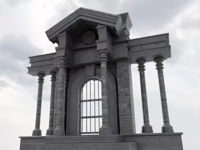 Roman Door Low-poly 3D model