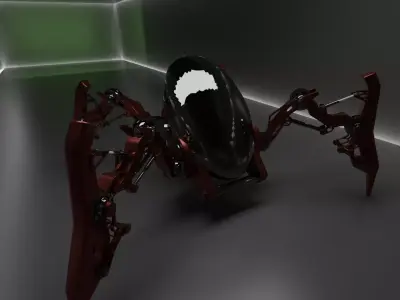 Alien Eye Walker Rigged Sci-Fi Mech Creature 3D model