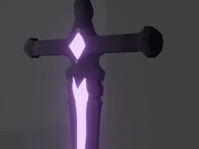 sword with lights Low-poly 3D model