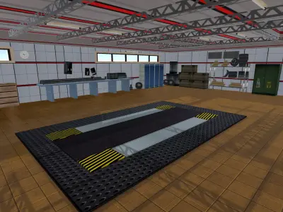 Garage interior of Low-poly 3D model