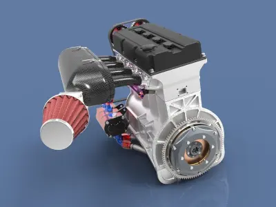 Race engine Super 2000 Rally 3D model