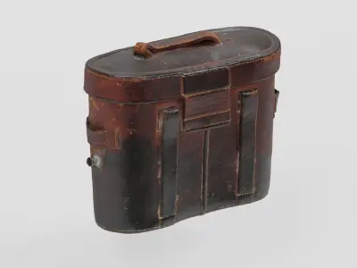 Binocular Case WW1 photogrammetry scan PBR 4K textures Low-poly 3D model