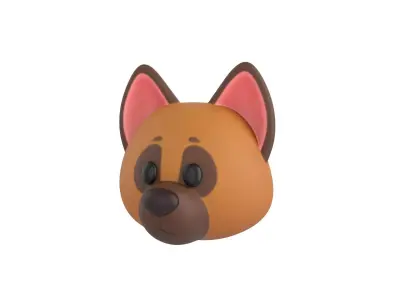 Prop137 German Shepherd Dog Head 3D model
