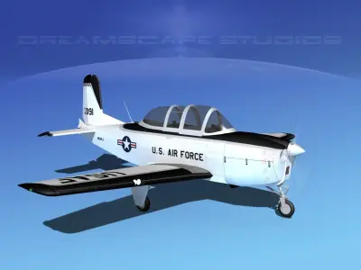 Beechcraft T-34 Mentor V07 USAF 3D model
