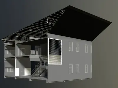 Office in section cut 3D model