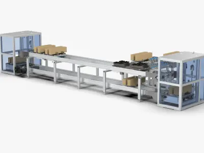 High-Speed Chain Loop Loading and Unloading Conveyor 3D model