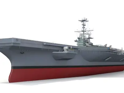 Aircraft carrier Low-poly 3D model
