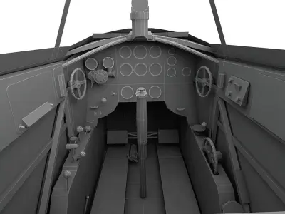 Cockpit Yakovlev Yak3 WWII Aircraft Low-poly 3D model