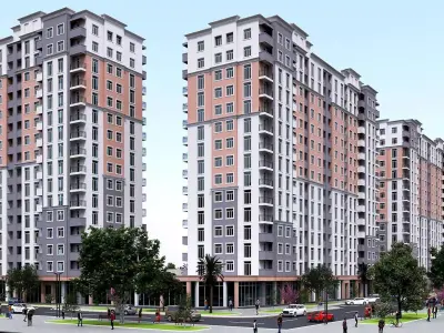 Living Building Low-poly 3D model