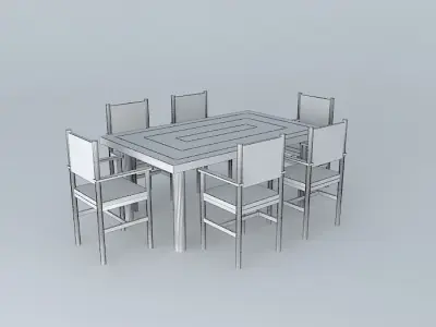 Dinng Table With Chairs Free 3D model