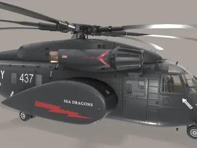 MH-53E Sea Dragons US Navy Low-poly 3D model