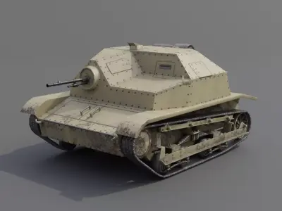 TKS tankette Low-poly 3D model