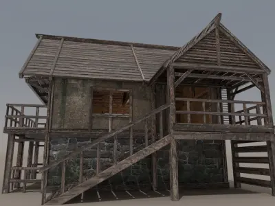 Horor House Low-poly 3D model