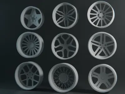 10 car rims pack  Free 3D model