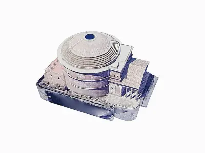 The Pantheon paper temple of person Low-poly 3D model