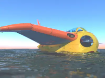 FALCO flying boat Low-poly 3D model