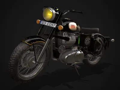 Royal Enfield Classic Battle Green 2016 3D model Low-poly 3D model