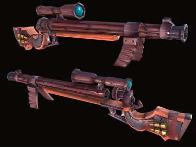Sniper Rifle Stylized Low-poly 3D model