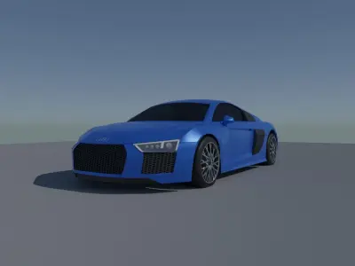 Audi r8 3D model high poly and low poly Free low-poly 3D model