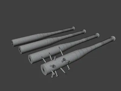 Baseball Bats Free low-poly 3D model