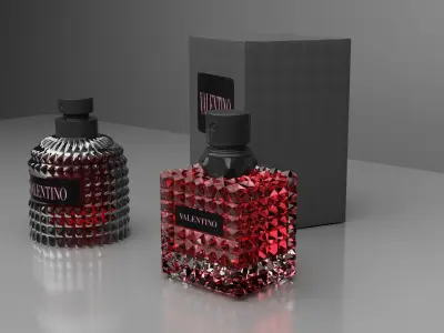 Two Valentino Perfume 3D model
