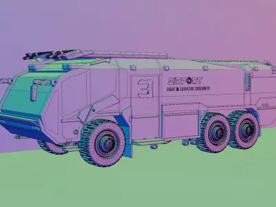 Airport truck red 3D model