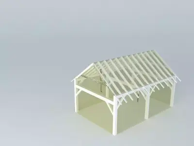 16x24 wooden shed Free 3D model