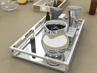 bathroom accessories set 3D model