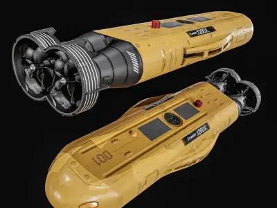Autonomous Underwater Vehicle  AUV Low-poly 3D model
