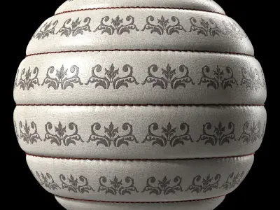 Leather Materials 18- Stitched leather panel Pbr 4k Seamless Low-poly 3D model