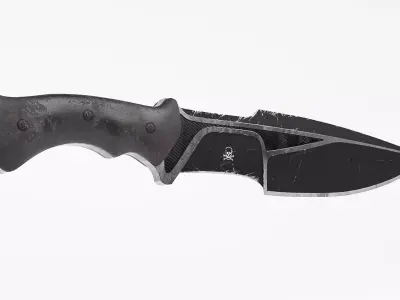 Military Combat Knife Low-poly 3D model