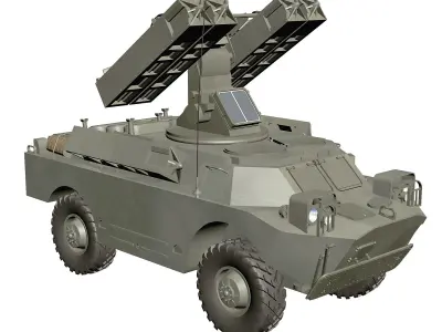 Gaskin 9K31 Strela Rocket Vehicle 3D model