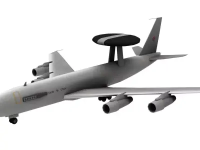 Lowpoly E-3A Sentry Airplane 3D Model Low-poly 3D model