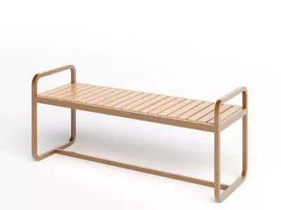 Bayside Straight Bench 3D model