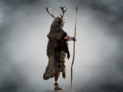 Ancient Hunter Low-poly 3D model