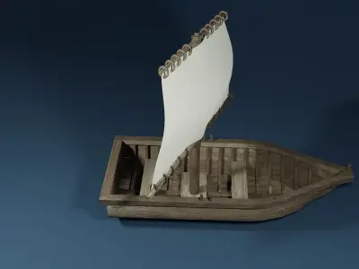 Sailboat with a rectangle mast 3D model