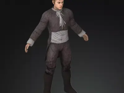 Napoleonic civilian 1812 Low-poly 3D model