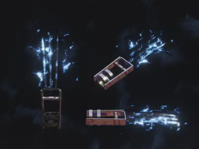 15 Lightning elemental weapons - medieval - fantasy VOL 01 Low-poly 3D model