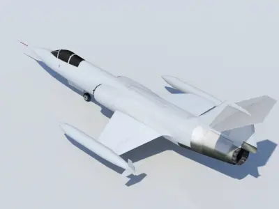 Lockheed F104 Starfighter Low Poly Static  Low-poly 3D model