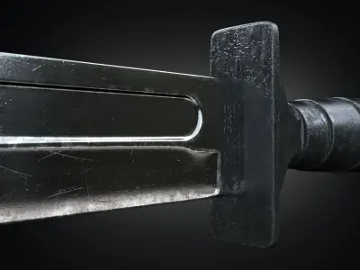 KA-BAR Combat Knife Low-poly 3D model