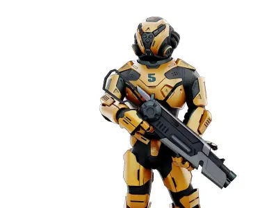 CYBORG SOLDIER RX-100 Rigged for Unreal Engine - Unity - MIXAMO  3D model
