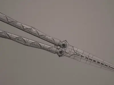Butterfly knife Low-poly 3D model