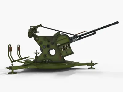 Artillery Machine Gun Low-poly 3D model