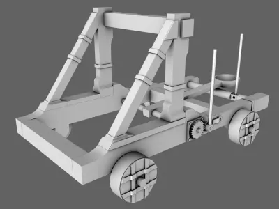 Roman Catapult Base Mesh Free low-poly 3D model