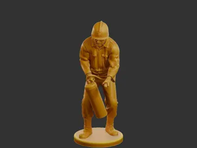 Czechoslovakian firefighter 90s 015 3D print model