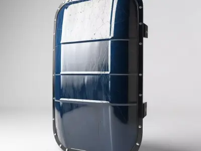 Weathered Police Riot Shield 3D model